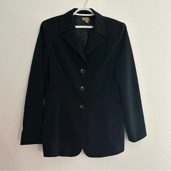 Caslon Black Blazer Jacket 3 Button Front Size 10 Petite - Picture 1 of 11